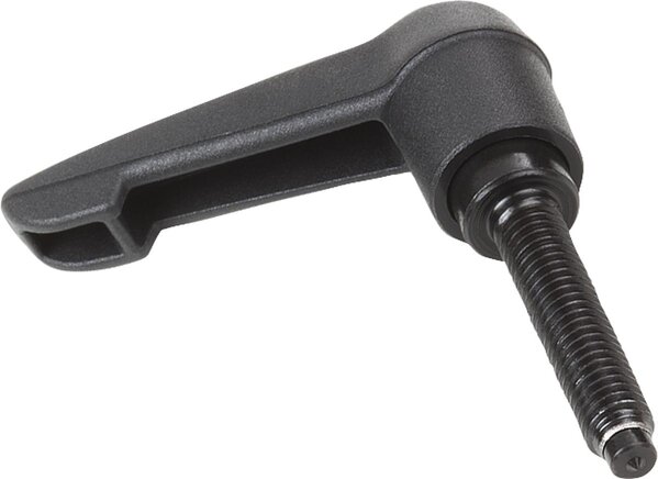 Klemmhebel mit Druckstück, Form E, mit Spitze