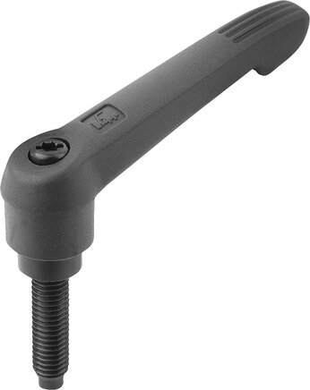 Klemmhebel mit Druckstück, Form E, mit Spitze