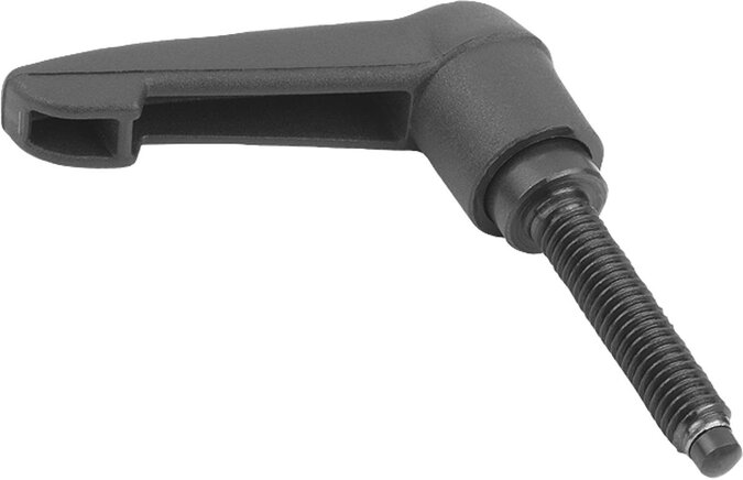 Klemmhebel mit Druckstück, Form F, mit Ansatzkuppe