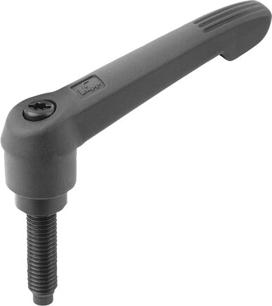 Klemmhebel mit Druckstück, Form F, mit Ansatzkuppe