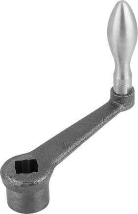 Handkurbeln gerade ähnlich DIN 469, Form D, mit drehbarem Ballengriff