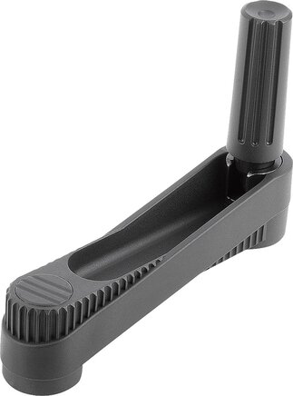 Handkurbeln mit Zylindergriff umlegbar, Passbohrung mit Nut
