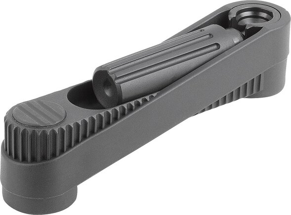 Handkurbeln mit Zylindergriff umlegbar, mit Innenvierkant