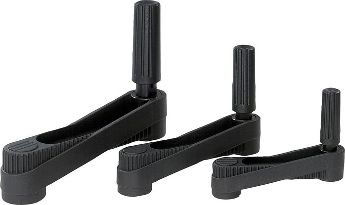 Handkurbeln mit Zylindergriff drehbar, Passbohrung mit Nut