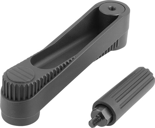 Handkurbeln mit Zylindergriff drehbar, mit Innenvierkant