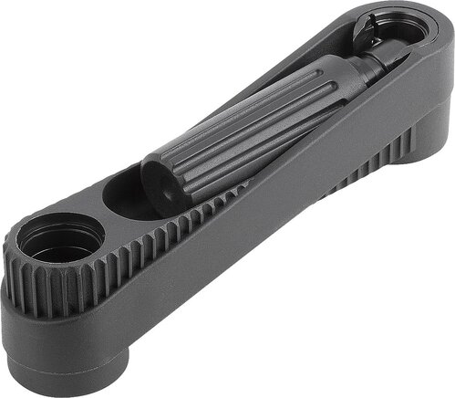 Handkurbeln mit Sicherheits-Zylindergriff, Passbohrung ohne Nut