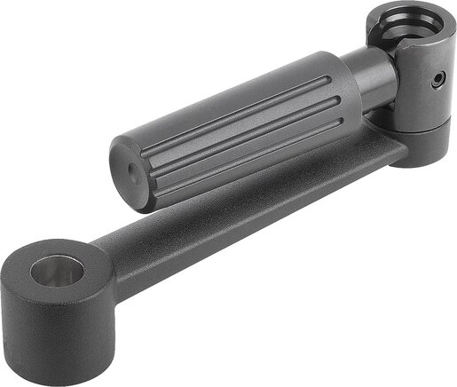 Handkurbeln Aluminium mit Zylindergriff umlegbar mit Passbohrung