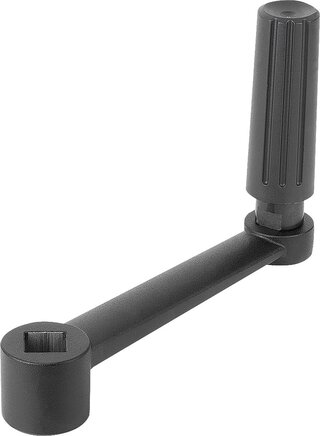 Handkurbeln Aluminium mit Zylindergriff drehbar mit Innenvierkant