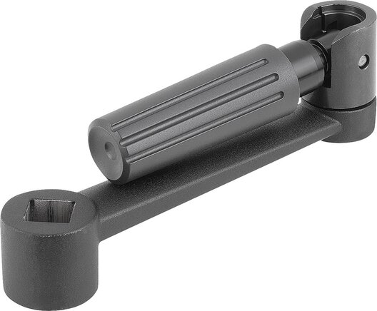 Handkurbeln Aluminium mit Sicherheits-Zylindergriff mit Innenvierkant