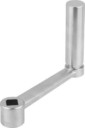 Handkurbeln Edelstahl mit Zylindergriff drehbar mit Innenvierkant