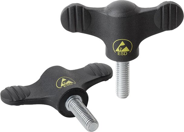 Flügelgriffe antistatisch mit Außengewinde