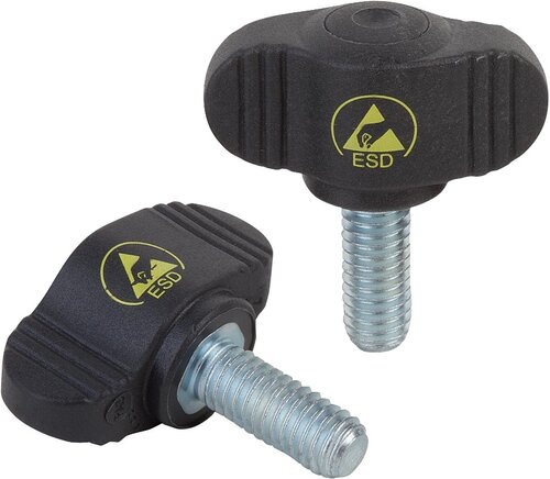 Flügelgriffe Miniwing antistatisch mit Außengewinde