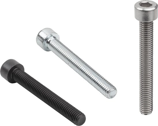 Zylinderschrauben mit Innensechskant Gewinde bis Kopf, DIN 912