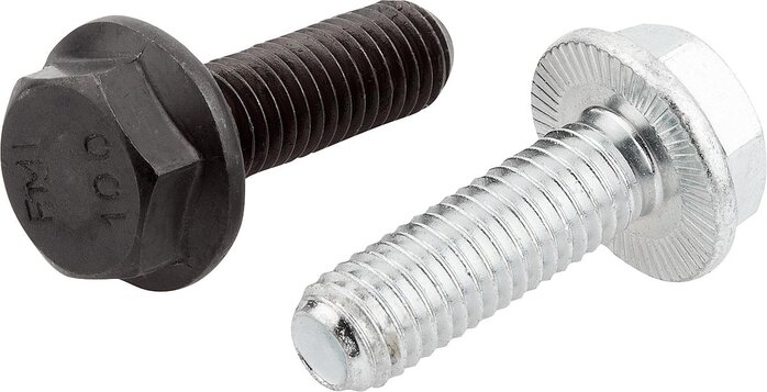 Sechskantschrauben mit Flansch und Sperrrippen