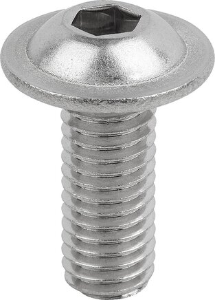 Schrauben mit abgeflachtem Halbrundkopf mit Innensechskant und Bund DIN EN ISO 7380-2, Form B