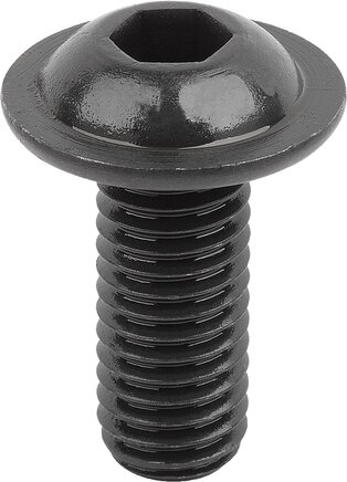 Schrauben mit abgeflachtem Halbrundkopf mit Innensechskant und Bund DIN EN ISO 7380-2, Form B