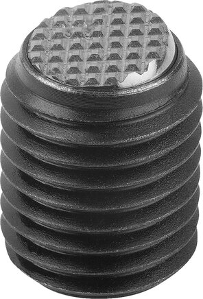 Kugeldruckschrauben ohne Kopf mit abgeflachter Kugel und Verdrehsicherung