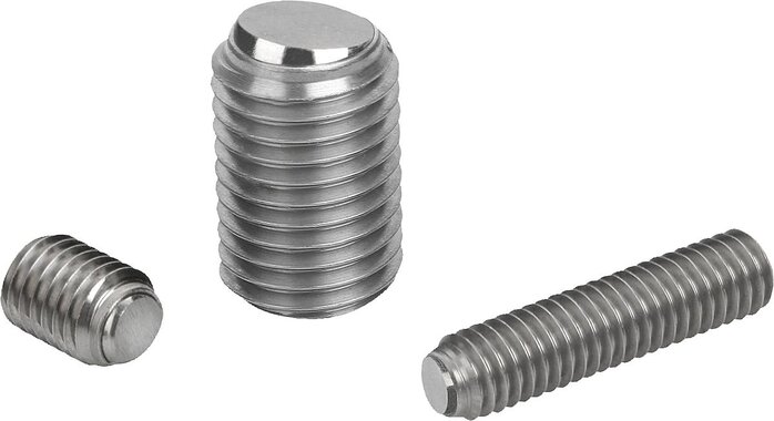 Kugeldruckschrauben ohne Kopf Edelstahl mit abgeflachter Kugel und Verdrehsicherung