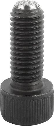 Kugeldruckschrauben mit Kopf Form FV, abgeflachte Kugel, geriffelt mit Verdrehsicherung