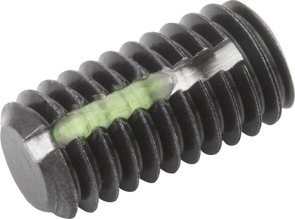 Gewindestifte mit Innensechskant und Kegelkuppe DIN EN ISO 4026, mit Gewindesicherung