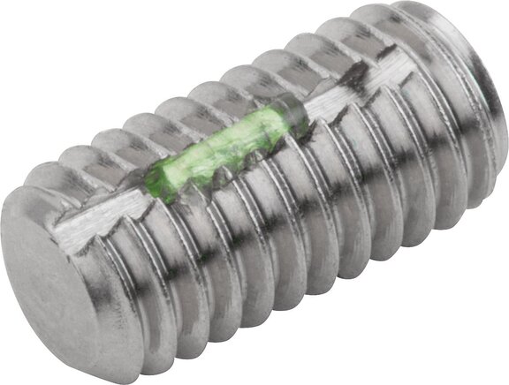 Gewindestifte mit Innensechskant und Kegelkuppe DIN EN ISO 4026, mit Gewindesicherung