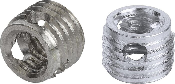 Gewindeeinsätze selbstschneidend mit Schneidbohrungen