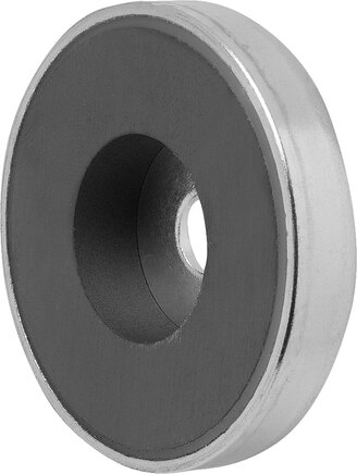 Magnete mit Zylinderbohrung (Flachgreifer) aus Hartferrit