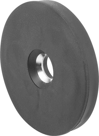 Magnete mit Bohrung (Flachgreifer) aus NdFeB, mit Gummischutzmantel