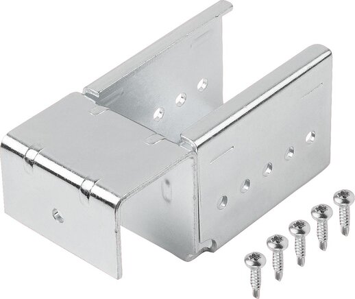 Einhängehalter Stahl für Rollenschienen, Form A, ohne Anschlag