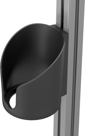 Becherhalter Kunststoff für Aluminiumprofile, geschlossen oder offen