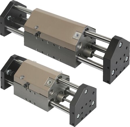 Linearmodule pneumatisch mit drei Rundführungen