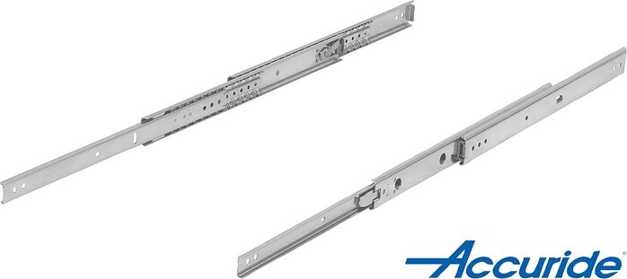 Teleskopschienen Edelstahl für Seitenmontage, Überauszug, Tragkraft bis 70 kg
