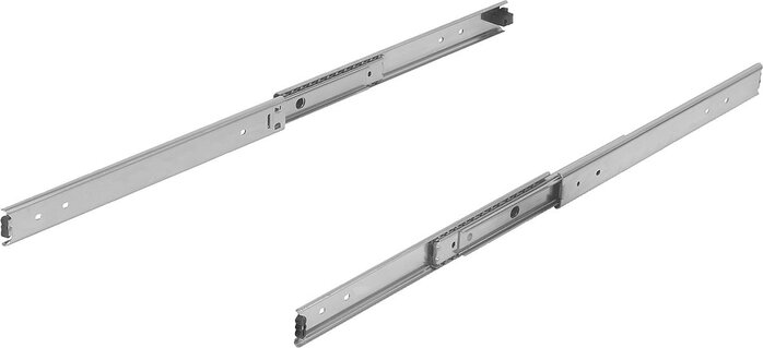 Teleskopschienen Edelstahl für Seitenmontage, Vollauszug, Tragkraft bis 80 kg