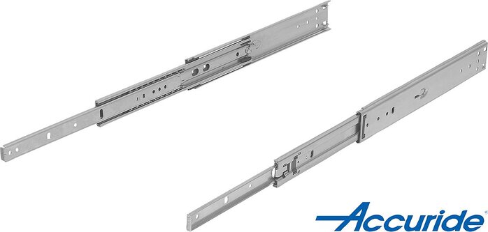 Teleskopschienen Edelstahl für Seitenmontage, Überauszug, Tragkraft bis 90 kg