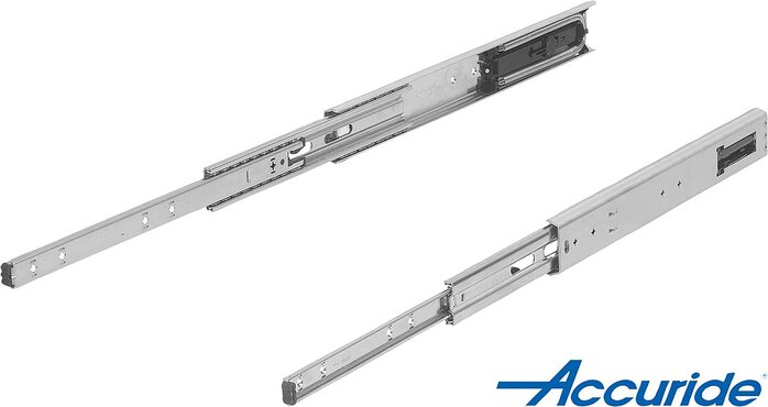 Teleskopschienen Stahl für Seitenmontage, Vollauszug, Tragkraft bis 100 kg