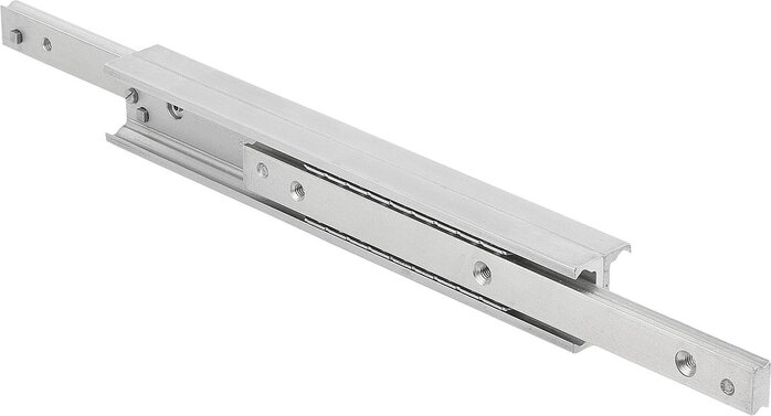 Teleskopschienen Stahl Doppel-T-Form, Vollauszug, Tragkraft bis 305 kg