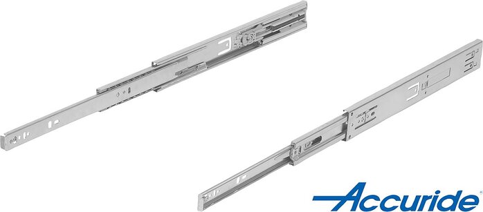 Teleskopschienen Stahlfür Seitenmontage, Vollauszug, Tragkraft bis 50 kg, Form A