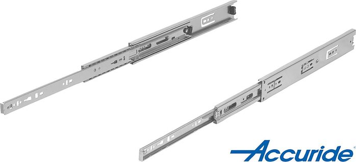 Teleskopschienen Stahlfür Seitenmontage, Vollauszug, Tragkraft bis 50 kg, Form C