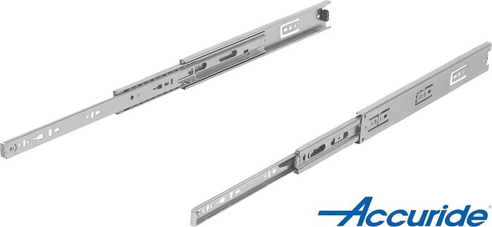 Teleskopschienen Stahlfür Seitenmontage, Vollauszug, Tragkraft bis 50 kg, Form D