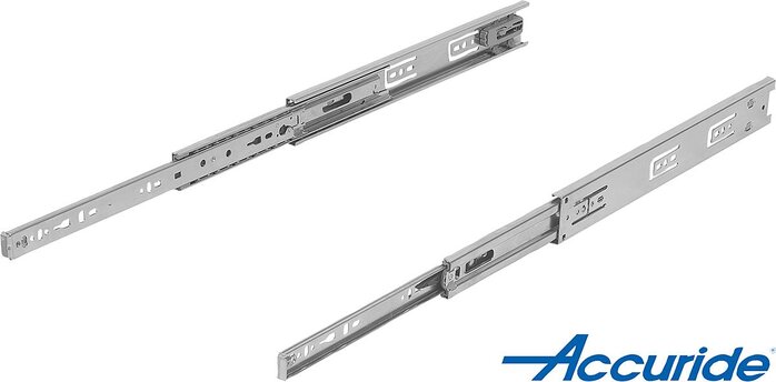 Teleskopschienen Stahlfür Seitenmontage, Vollauszug, Tragkraft bis 50 kg, Form E