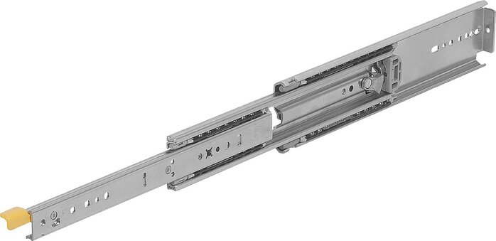 Teleskopschienen Stahl für Seitenmontage, Vollauszug, Tragkraft bis 272 kg, Form A, links