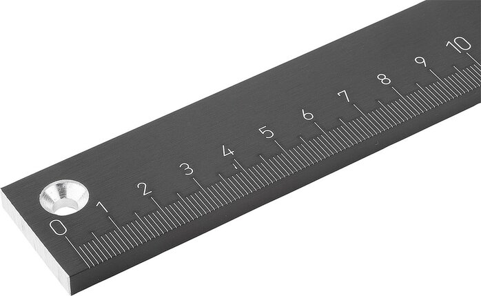 Maßstäbe Aluminium selbstklebend oder mit Bohrungen