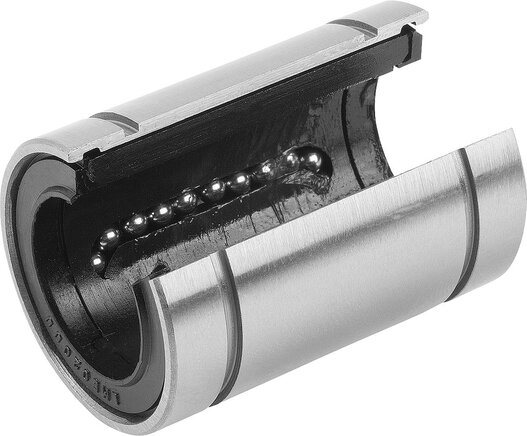 Linearkugellager mit Kunststoffkäfig, offen