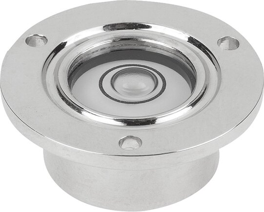 Dosenlibellen in Fassung zum Anschrauben, Form B mit Einlassflansch