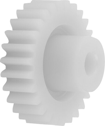Stirnzahnräder aus Kunststoff, Modul 0,5 gespritzt, gerade verzahnt, Eingriffswinkel 20