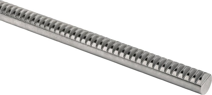 Zahnstangen rund aus Stahl Verzahnung gefräst, gerade verzahnt, Eingriffswinkel 20