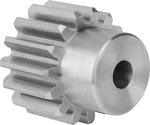 Stirnzahnräder Stahl, Modul 5 Verzahnung gefräst, gerade verzahnt, Eingriffswinkel 20,Form A, mit Nabe