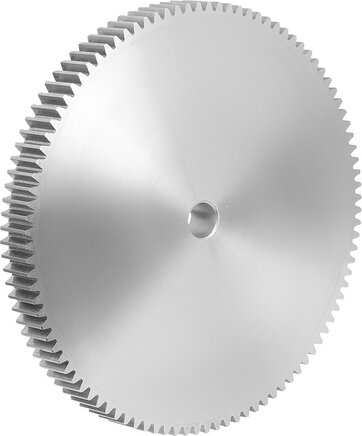 Stirnzahnräder aus Stahl, Modul 3, Verzahnung gefräst, gerade verzahnt, Eingriffswinkel 20, Form B, ohne Nabe