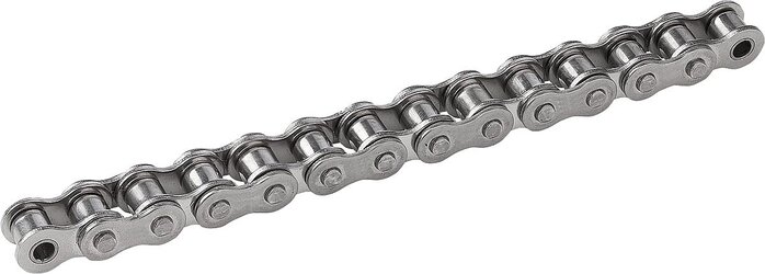 Rollenketten einfach Edelstahl DIN ISO 606, geschweifte Lasche