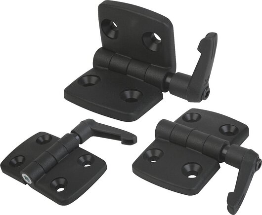 Scharniere aus Kunststoff, mit Klemmfunktion